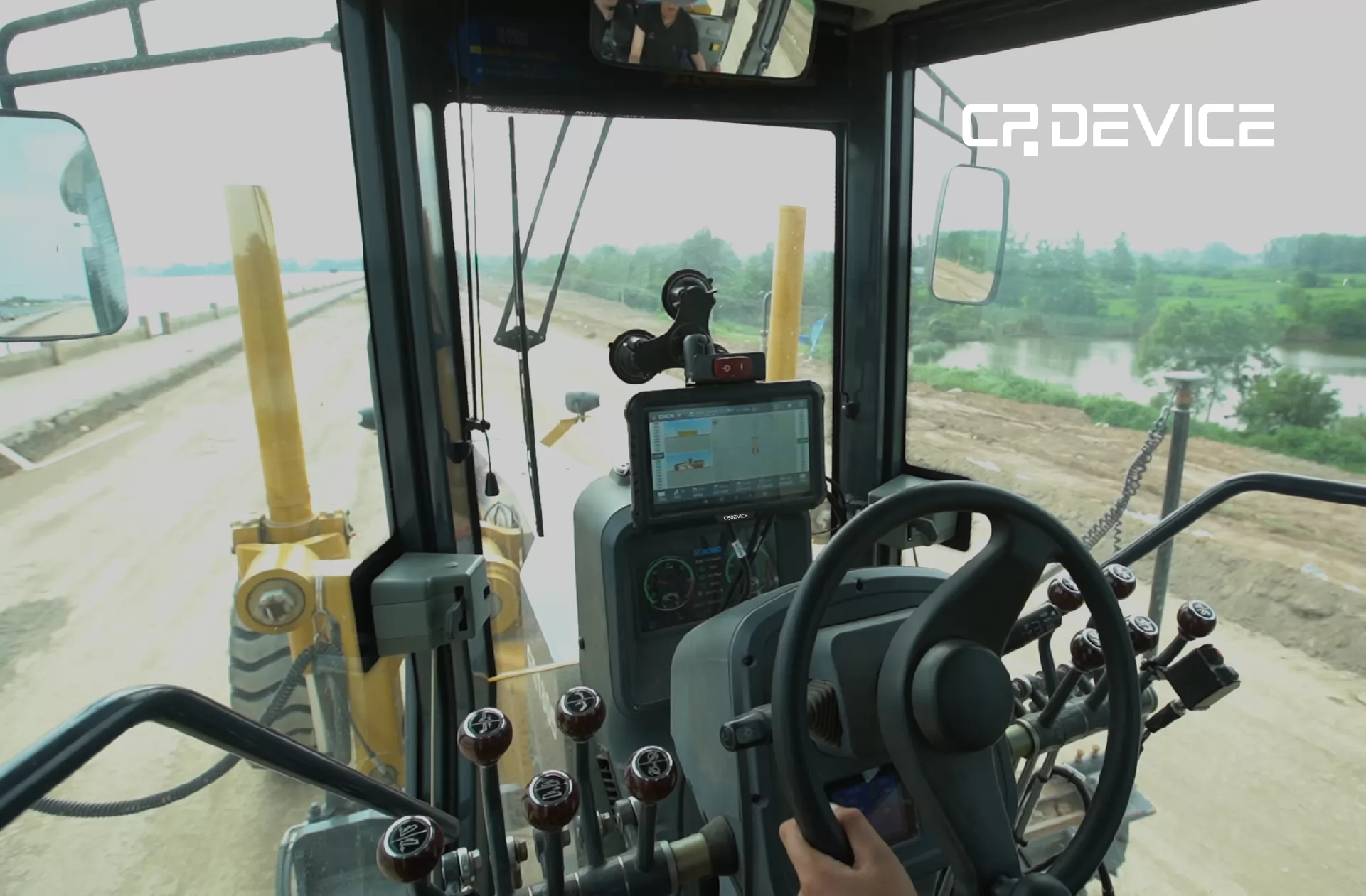 CPDEVICE's High-End Vehicle Mount Tablet in Action on a Grader.